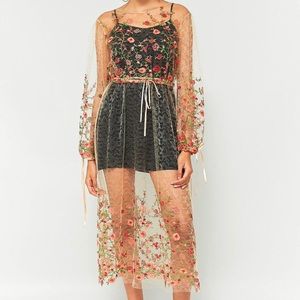 Urban Outfitters Mesh Embroidered Midi Dress ✨🌟
